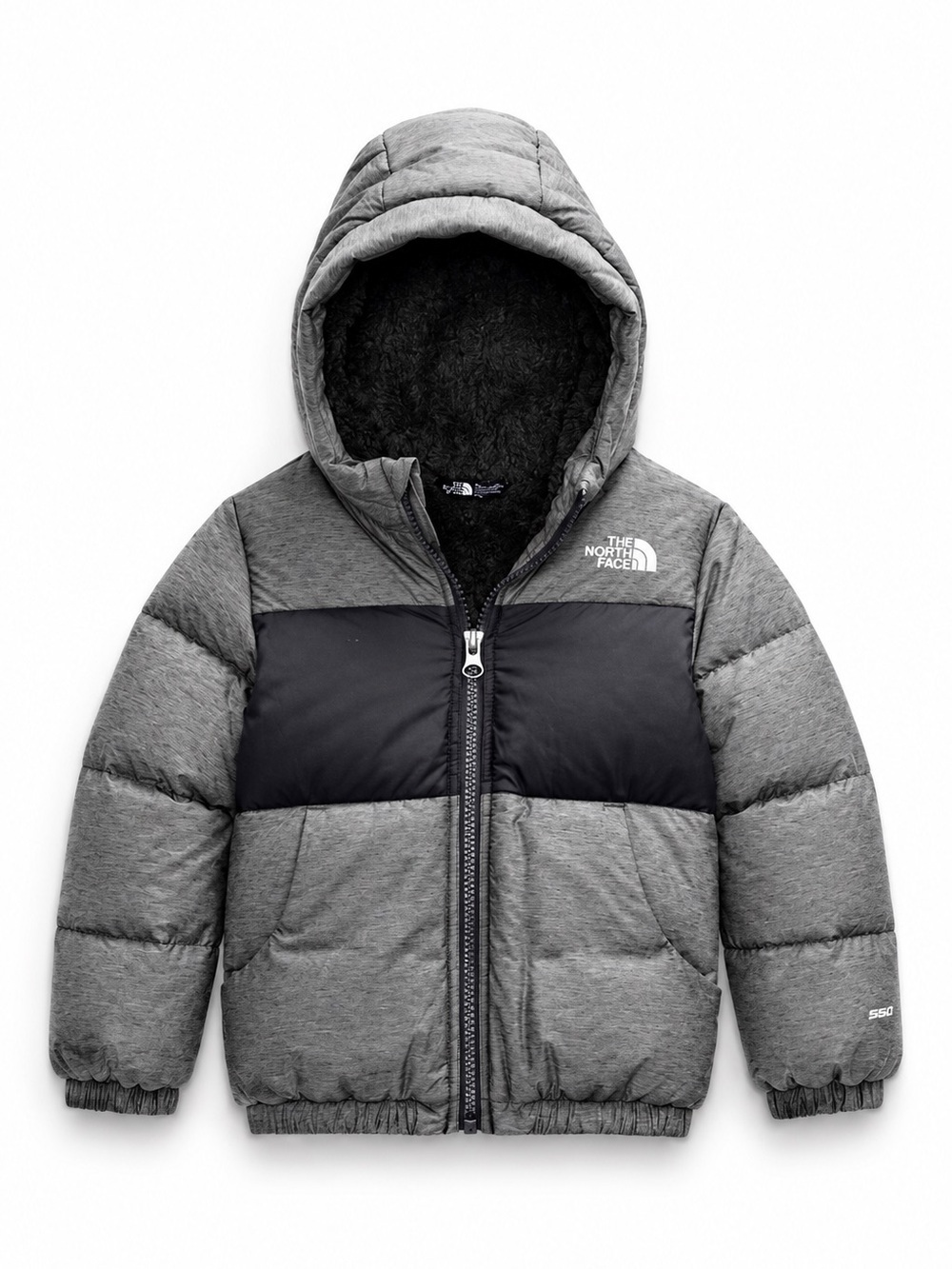 The North Face Moondoggy 550 Down Baby Puffer Jacket Coat Gray 3–6M